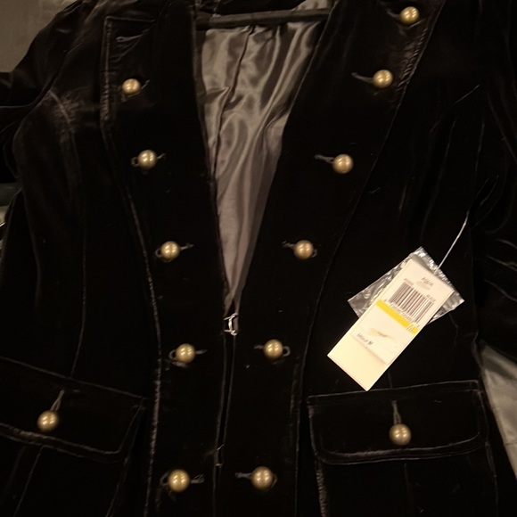 NWT Bloomingdale's Aqua black velvet blazer - Picture 5 of 6